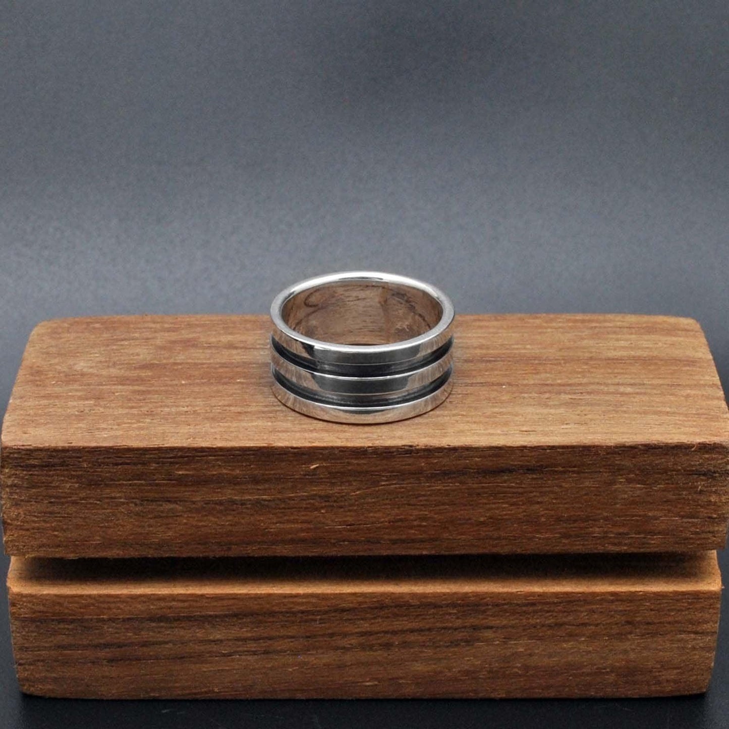 Oxidized Sterling Silver Ring Band Size 6 - Kanika Creations