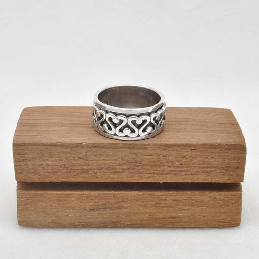 925 Sterling Silver Fidget Tribal Spinner Band Ring 11 US - Kanika Creations