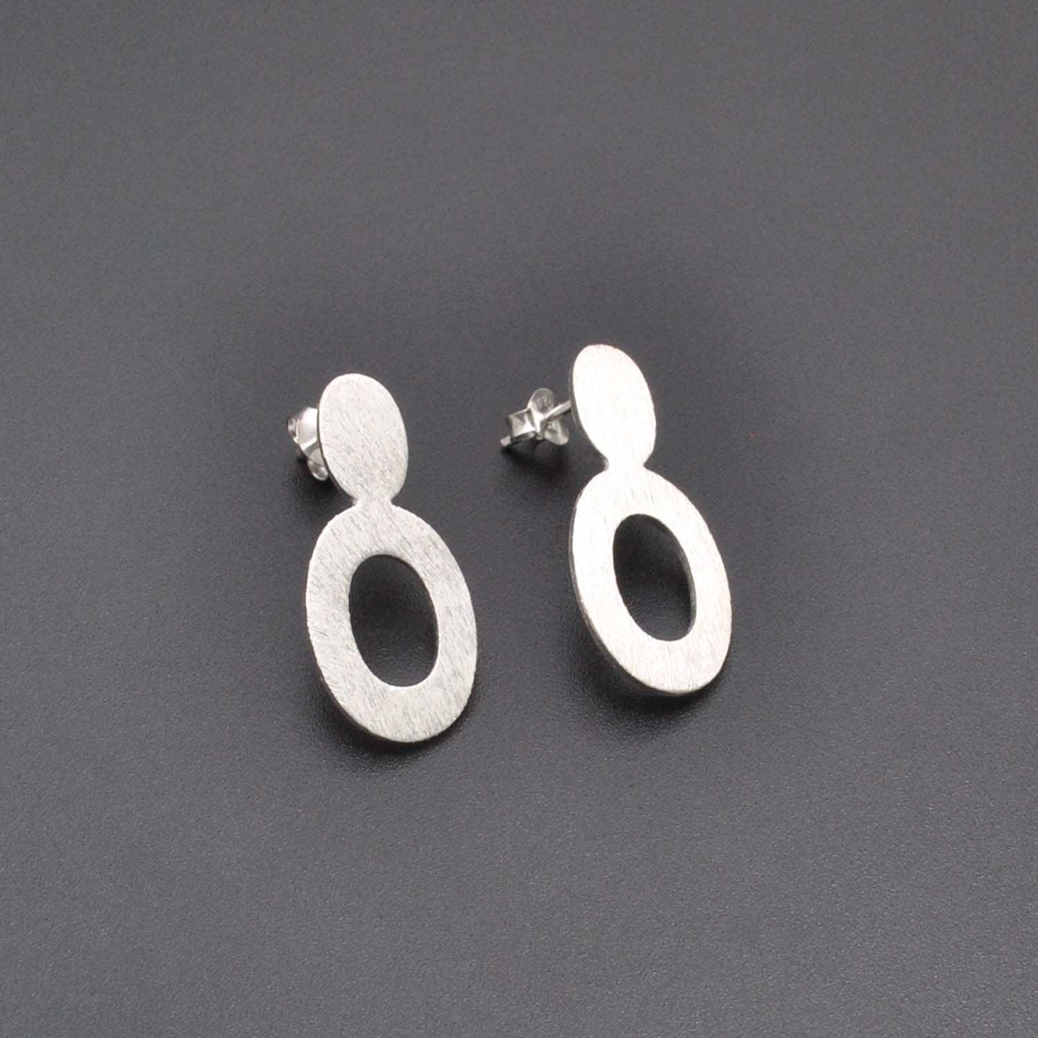 Sterling Silver Stud Earring Matt Finish - Kanika Creations