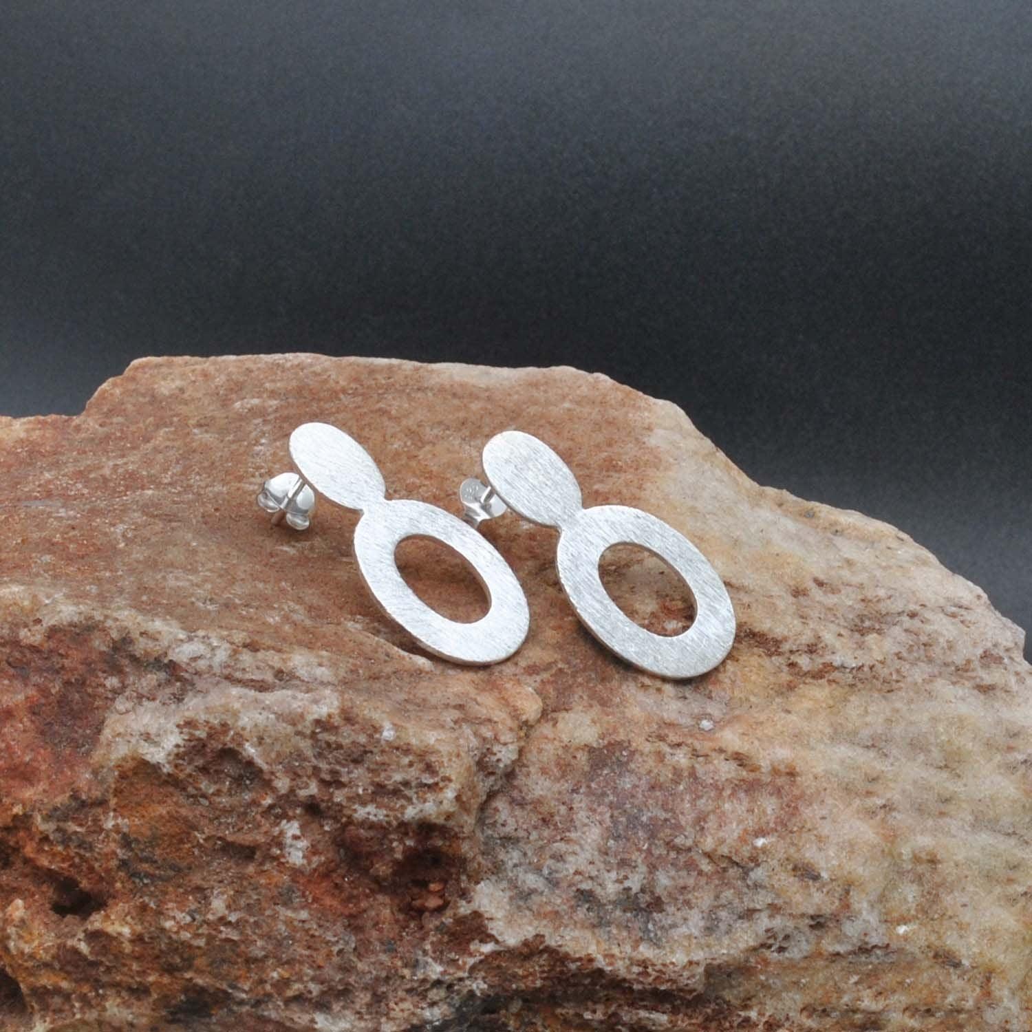 Sterling Silver Stud Earring Matt Finish - Kanika Creations
