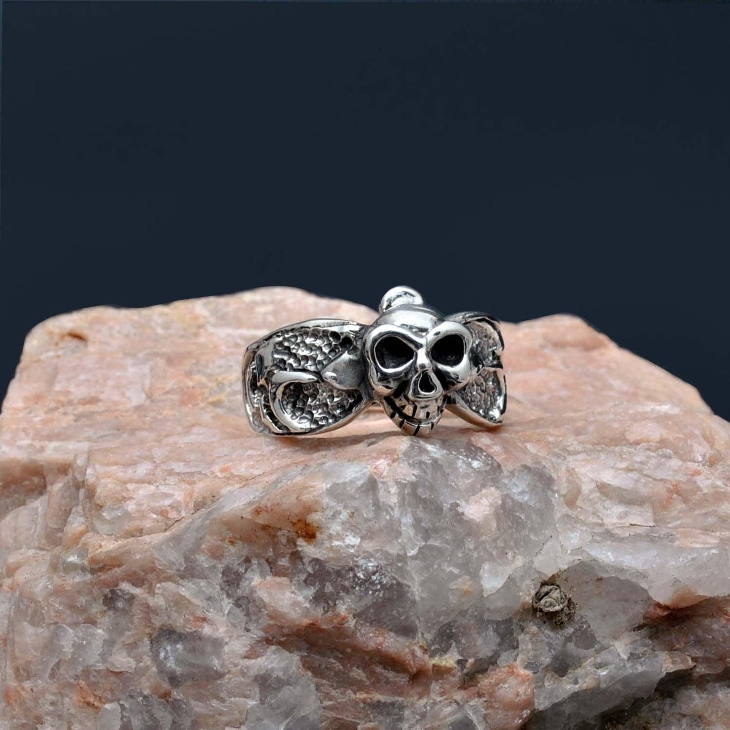 925 Sterling Silver Skeleton Skull Halloween Ring 11 US - Kanika Creations
