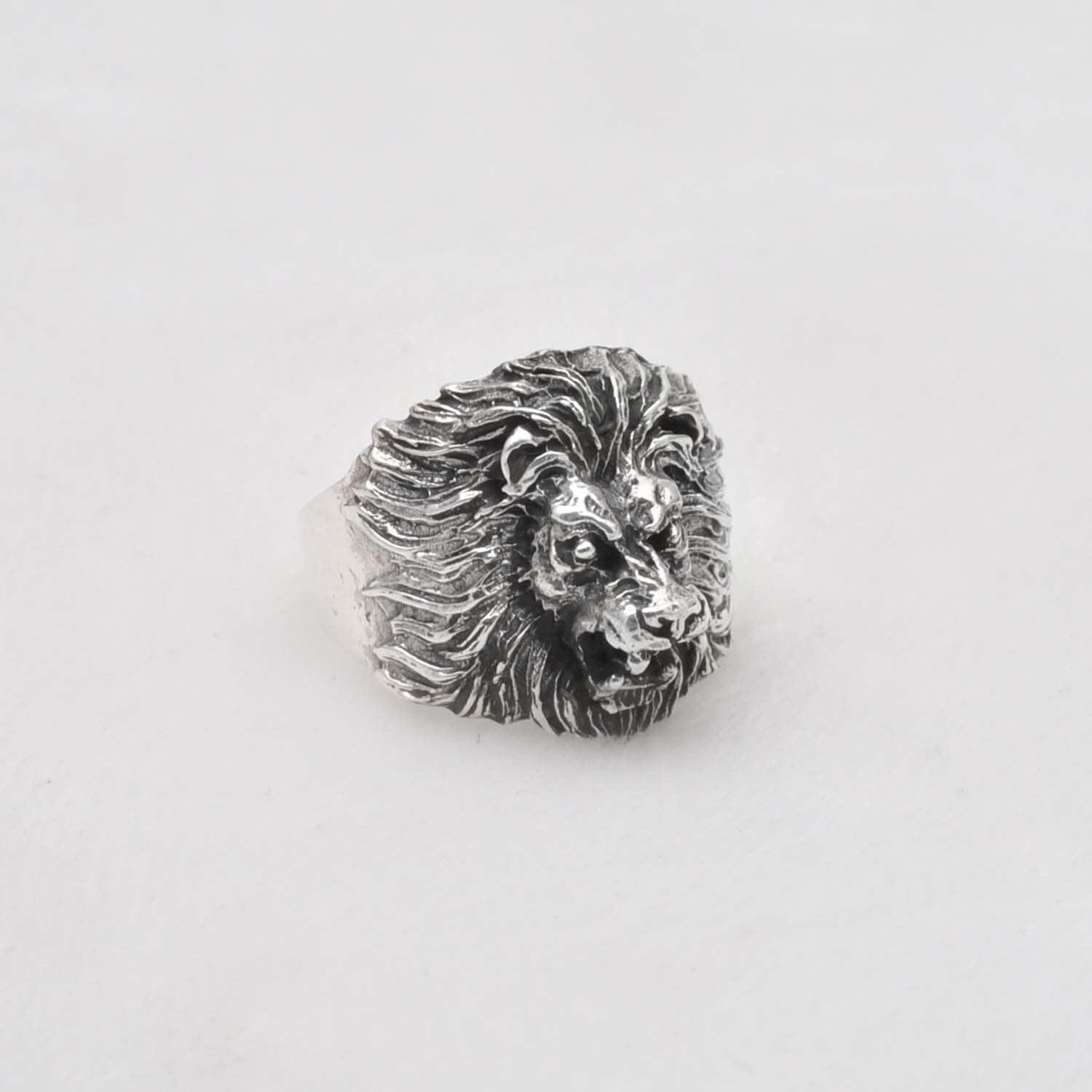 Roaring Lion Silver Ring Size 10 - Kanika Creations