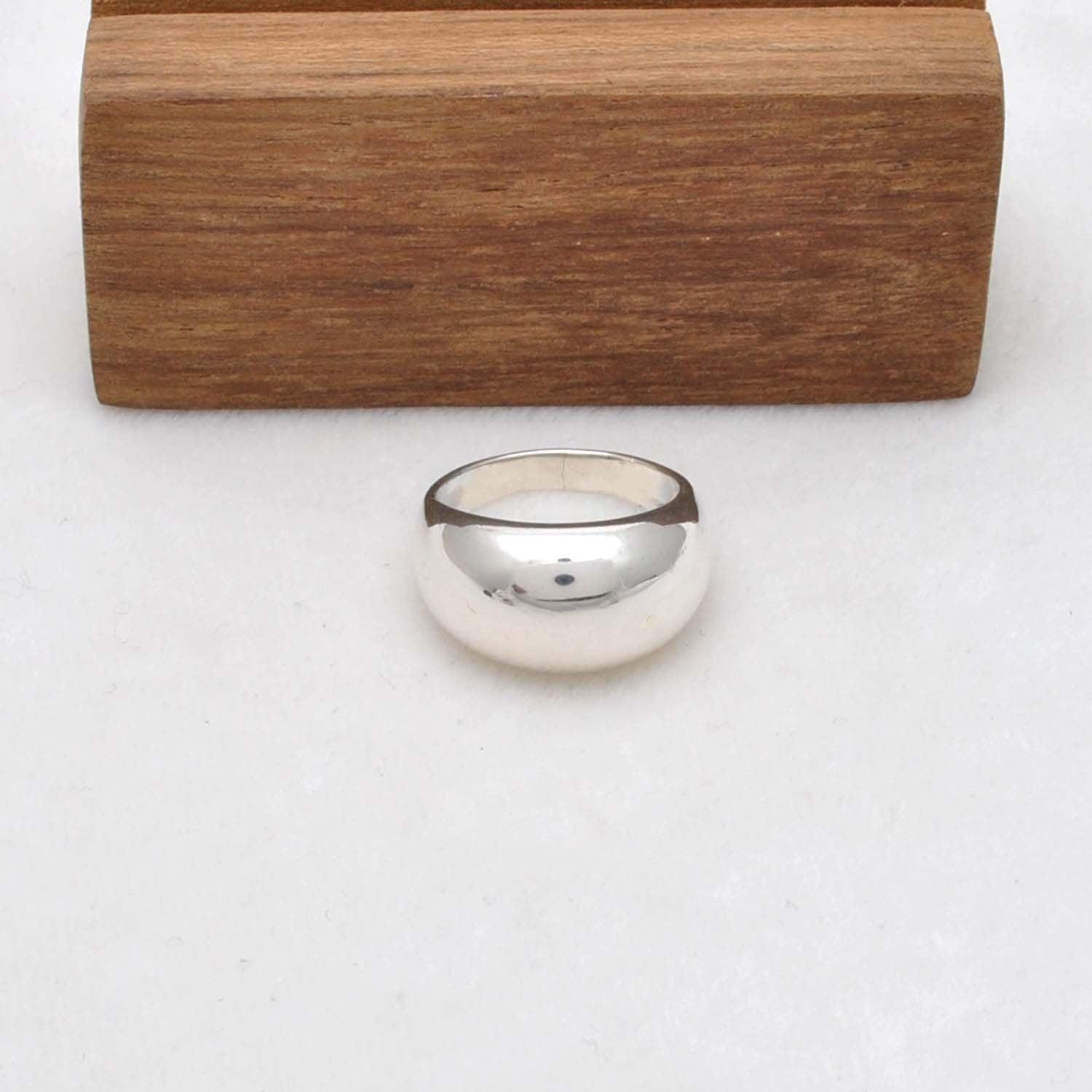 Sterling Silver Dome Ring, Size 9 - Kanika Creations