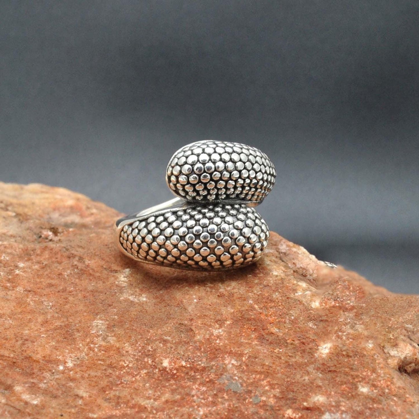 Sterling Silver Bypass Ring Size 8 - Kanika Creations