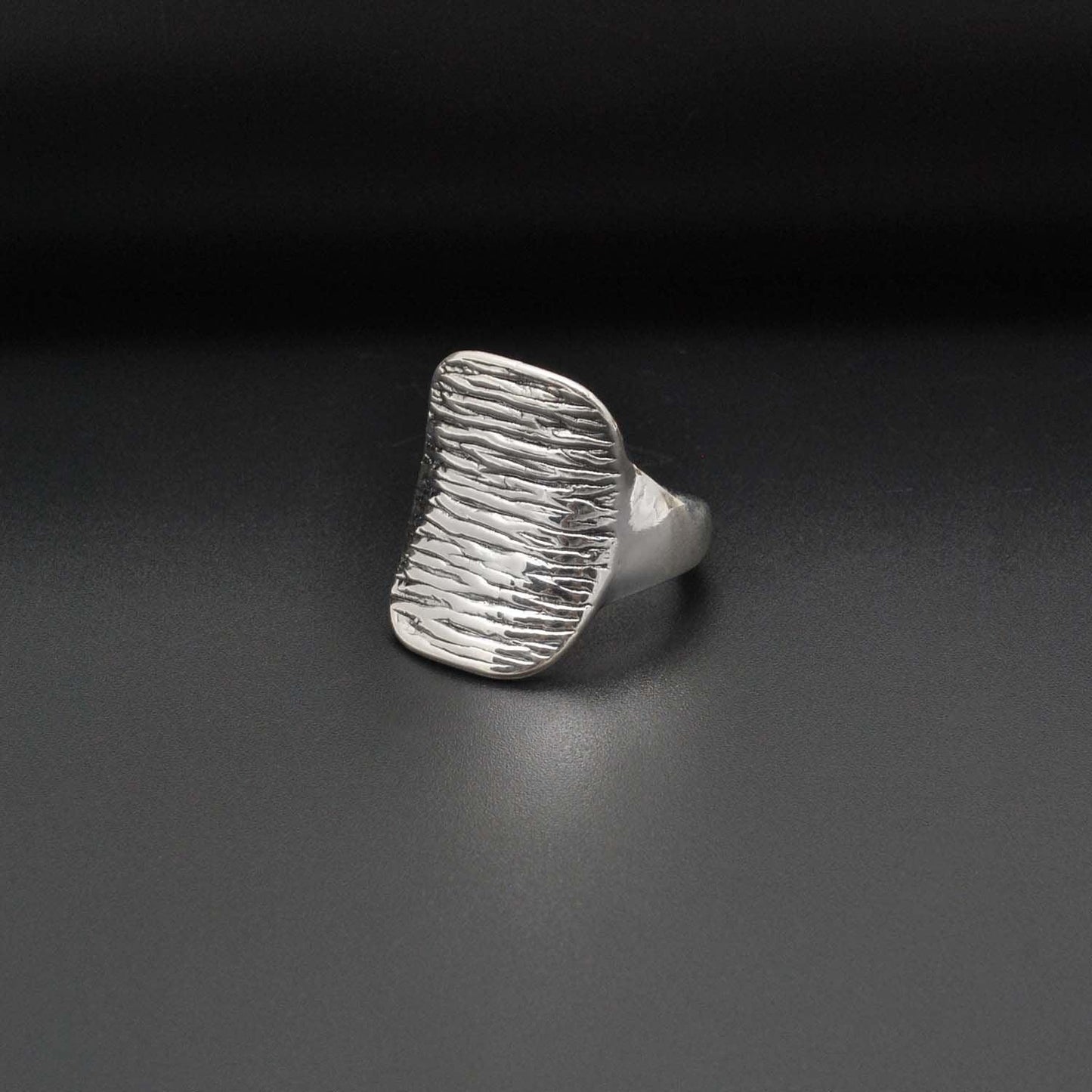 Sterling silver chunky textured ring - Kanika Creations