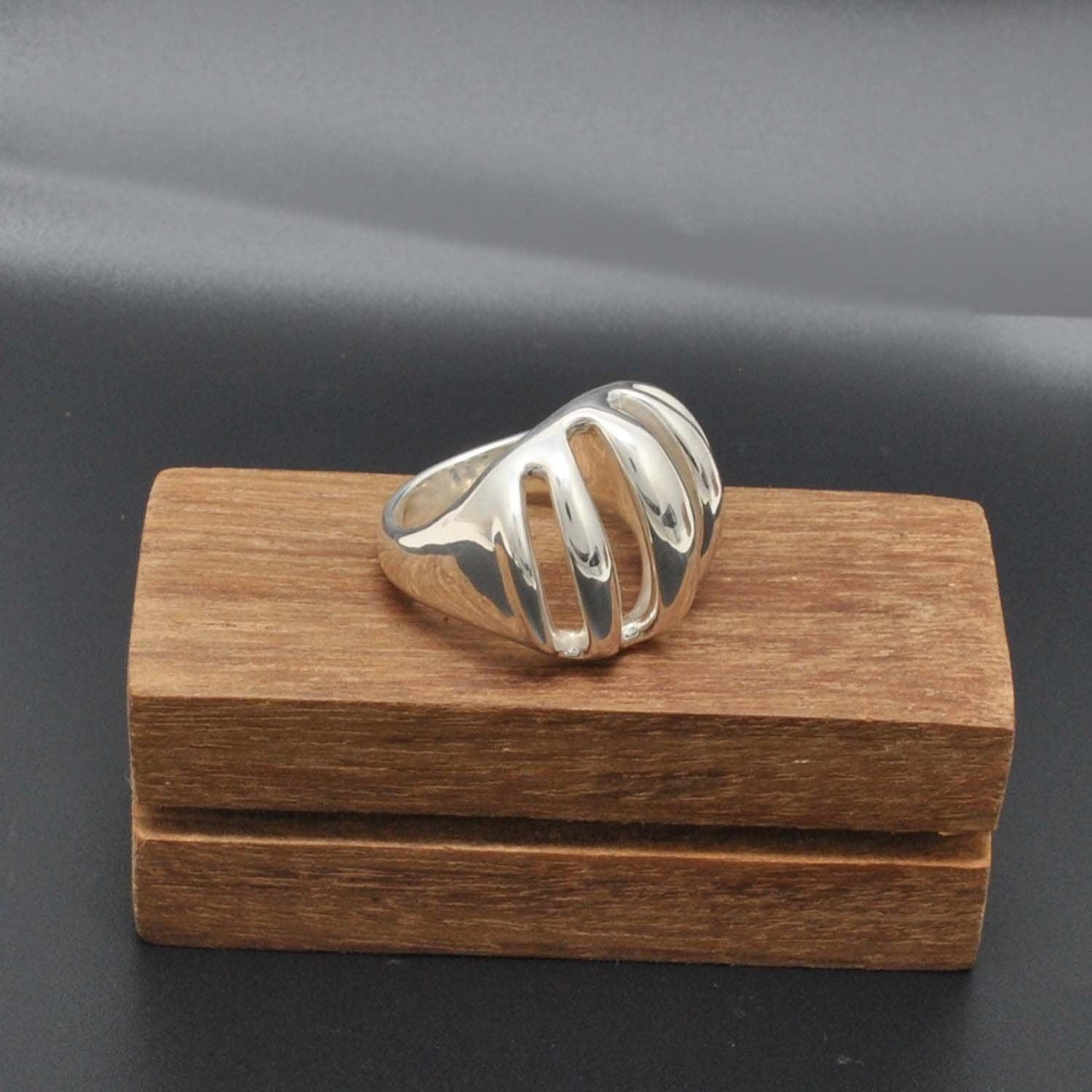 925 Sterling Silver Dome Ring (Size 9) - Kanika Creations