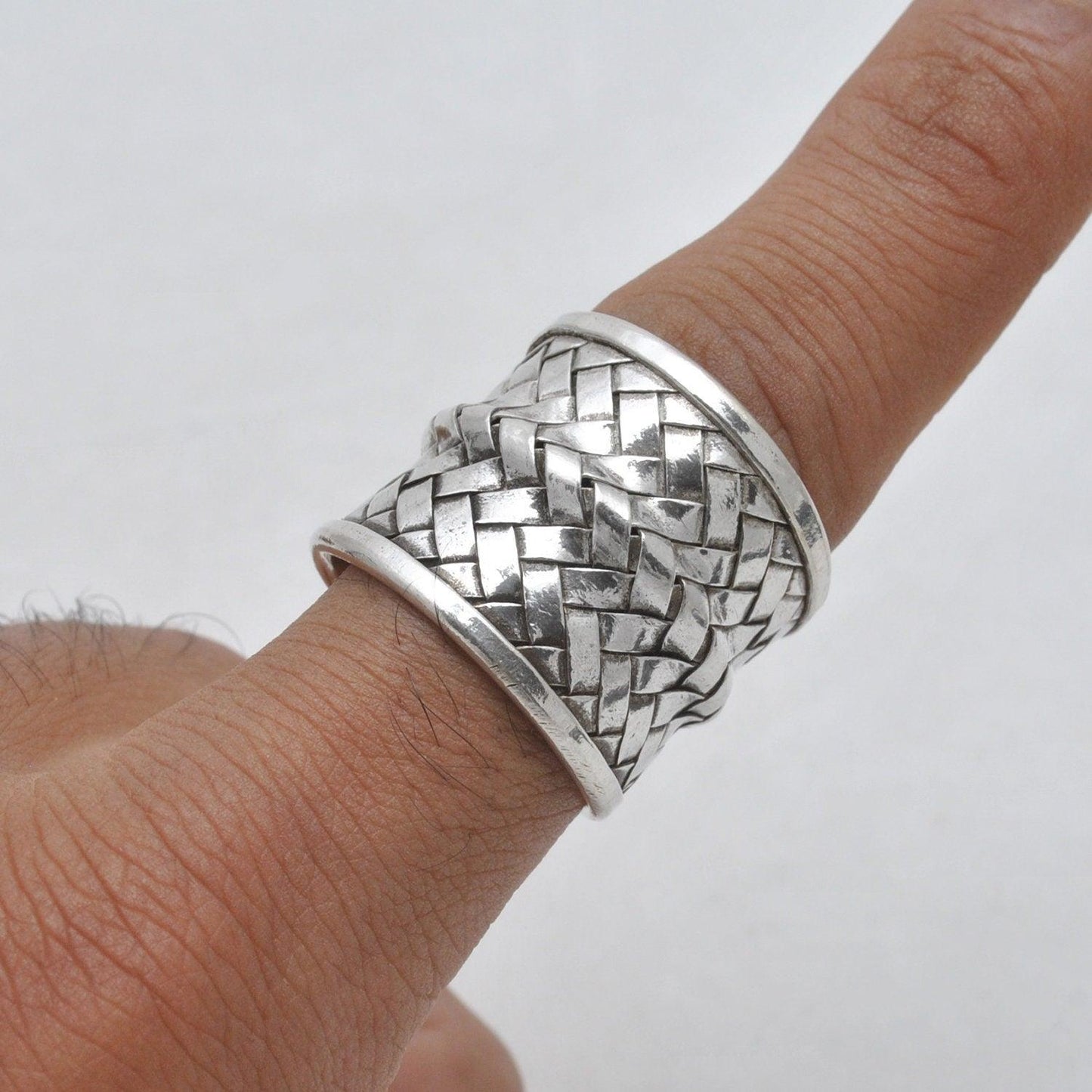 Sterling Silver Braided Ring Size 10 Weave Jewelry - Kanika Creations