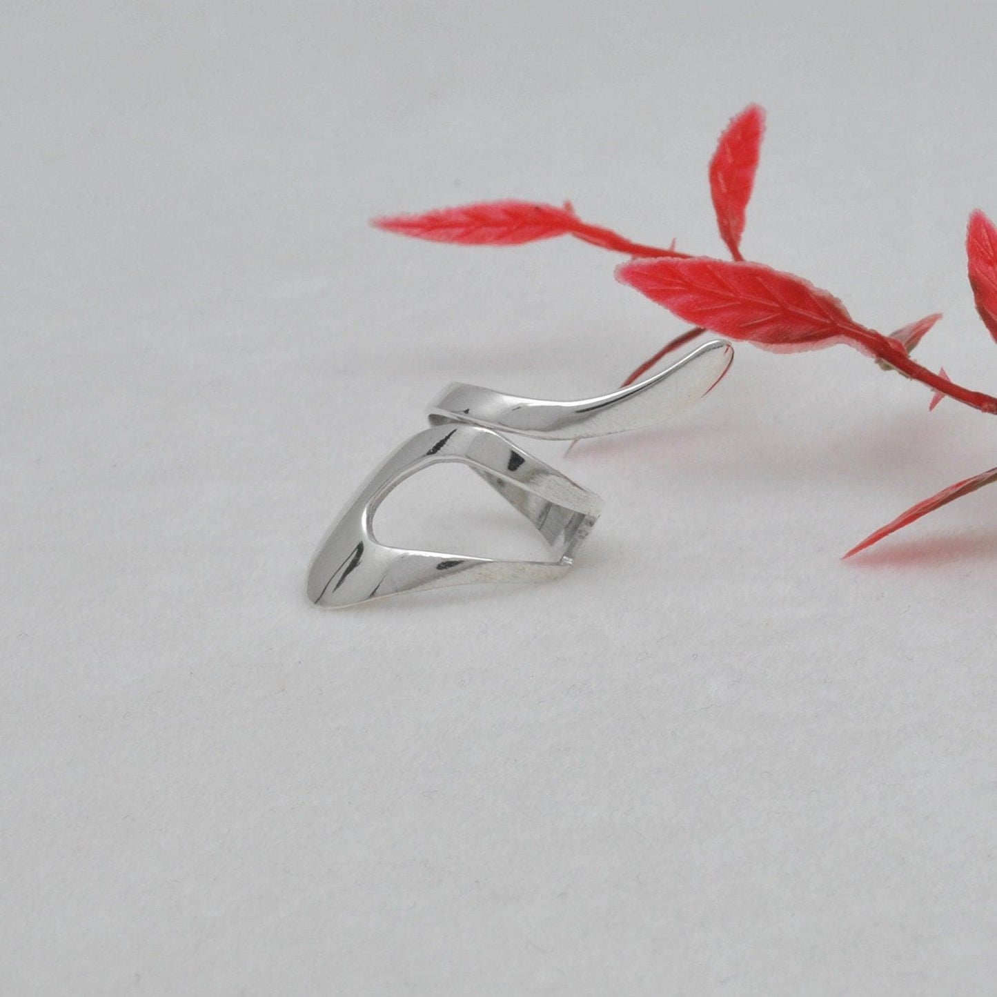 Sterling Silver Chunky Wrap Women Ring Size 7 - Kanika Creations