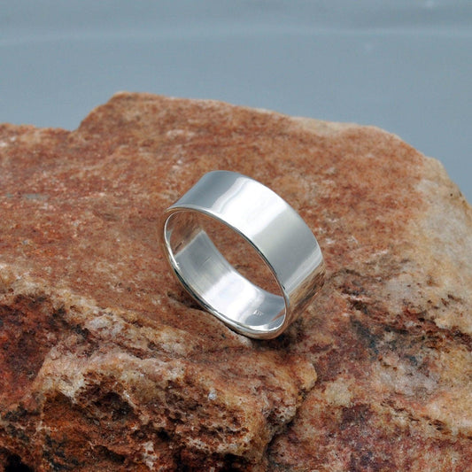 Plain Sterling Silver Band Ring Size 9 - Kanika Creations