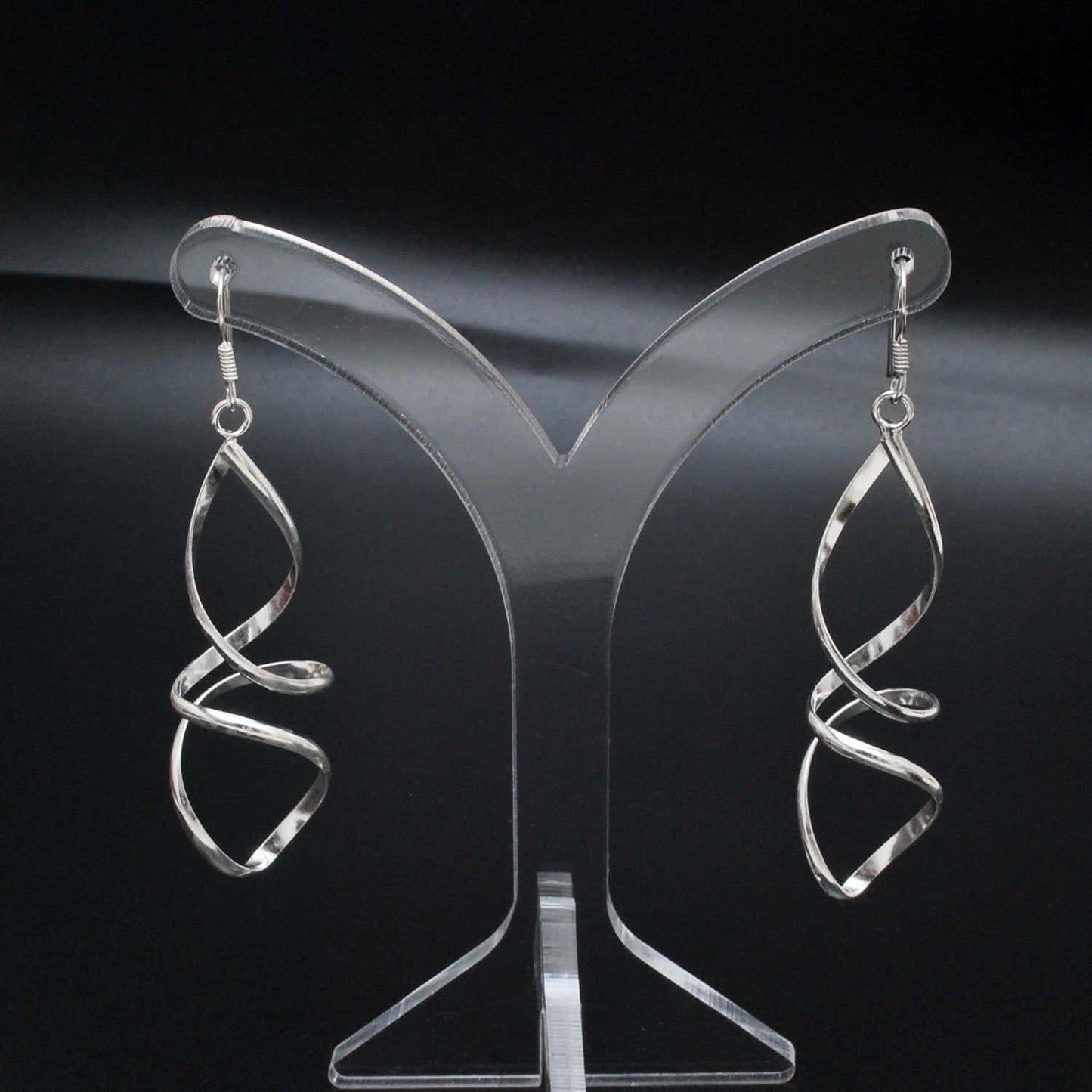 Silver Spiral Drop Dangle Earring - Kanika Creations