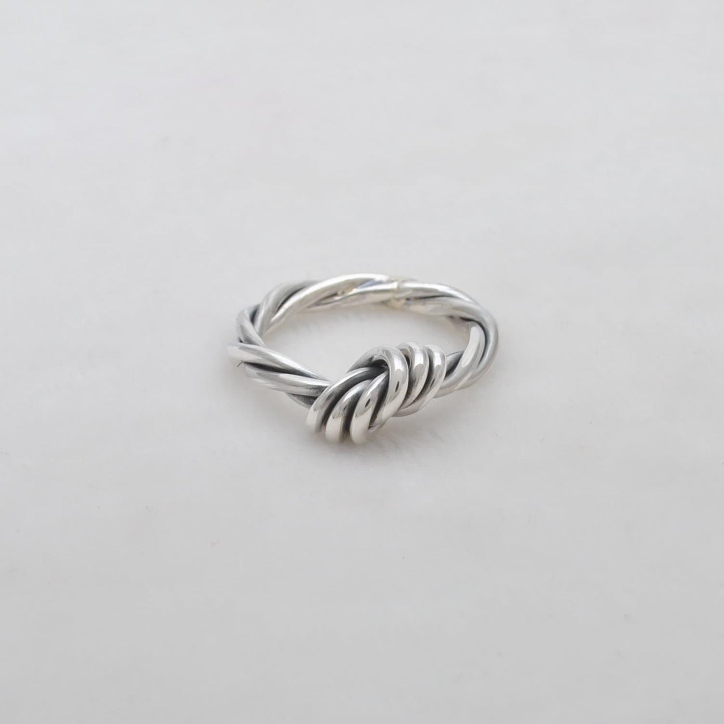 Sterling Silver Knot Ring Size 6.5 Twisted Rope Band - Kanika Creations