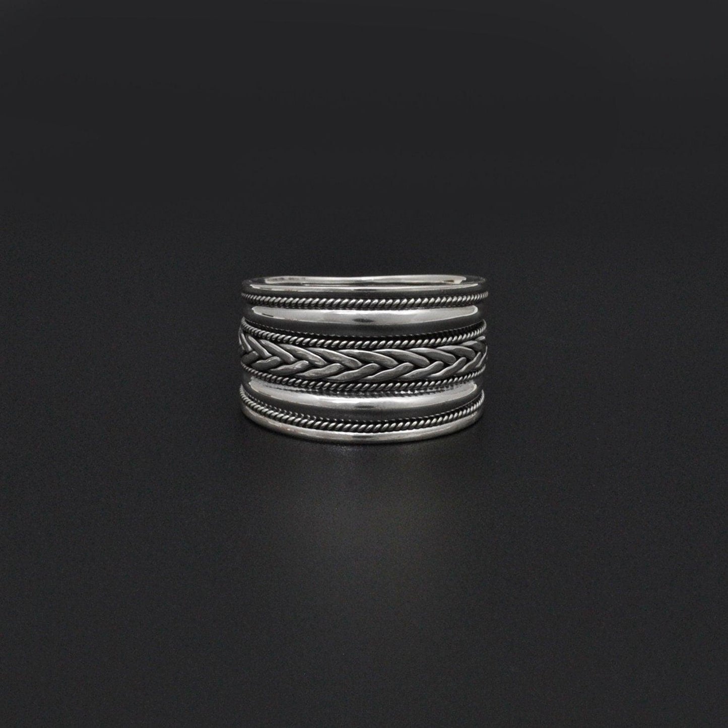 Wide Band Sterling Silver Thumb Ring Size 13 - Kanika Creations