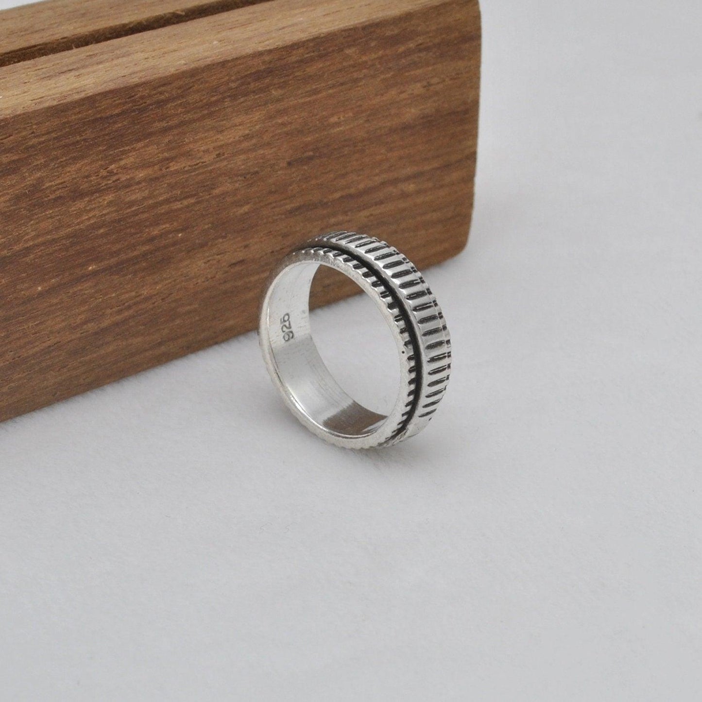 Tibetan Silver Spinner Ring Size 6 - Kanika Creations