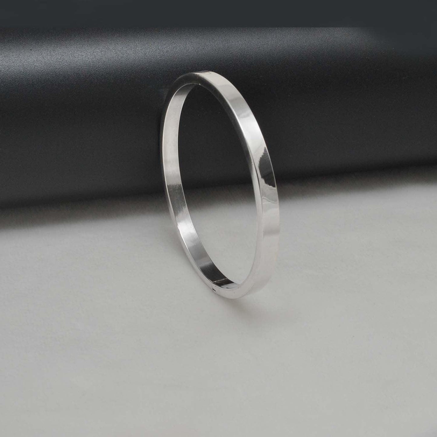 6mm & 8mm Wide Sterling Silver Unisex Bangle - Kanika Creations