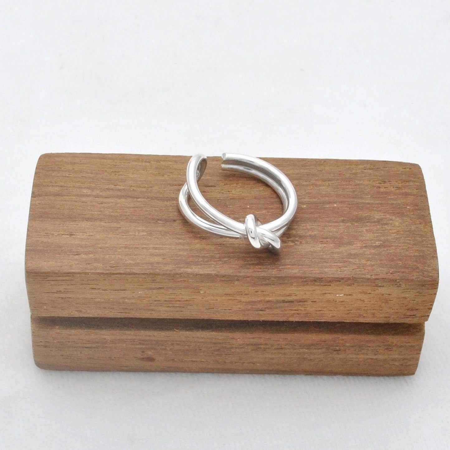 925 Sterling Silver Love Knot Adjustable Ring - Kanika Creations