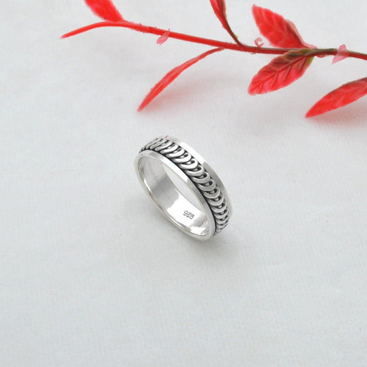 925 Sterling Silver Braided Band Ring 11 US - Kanika Creations