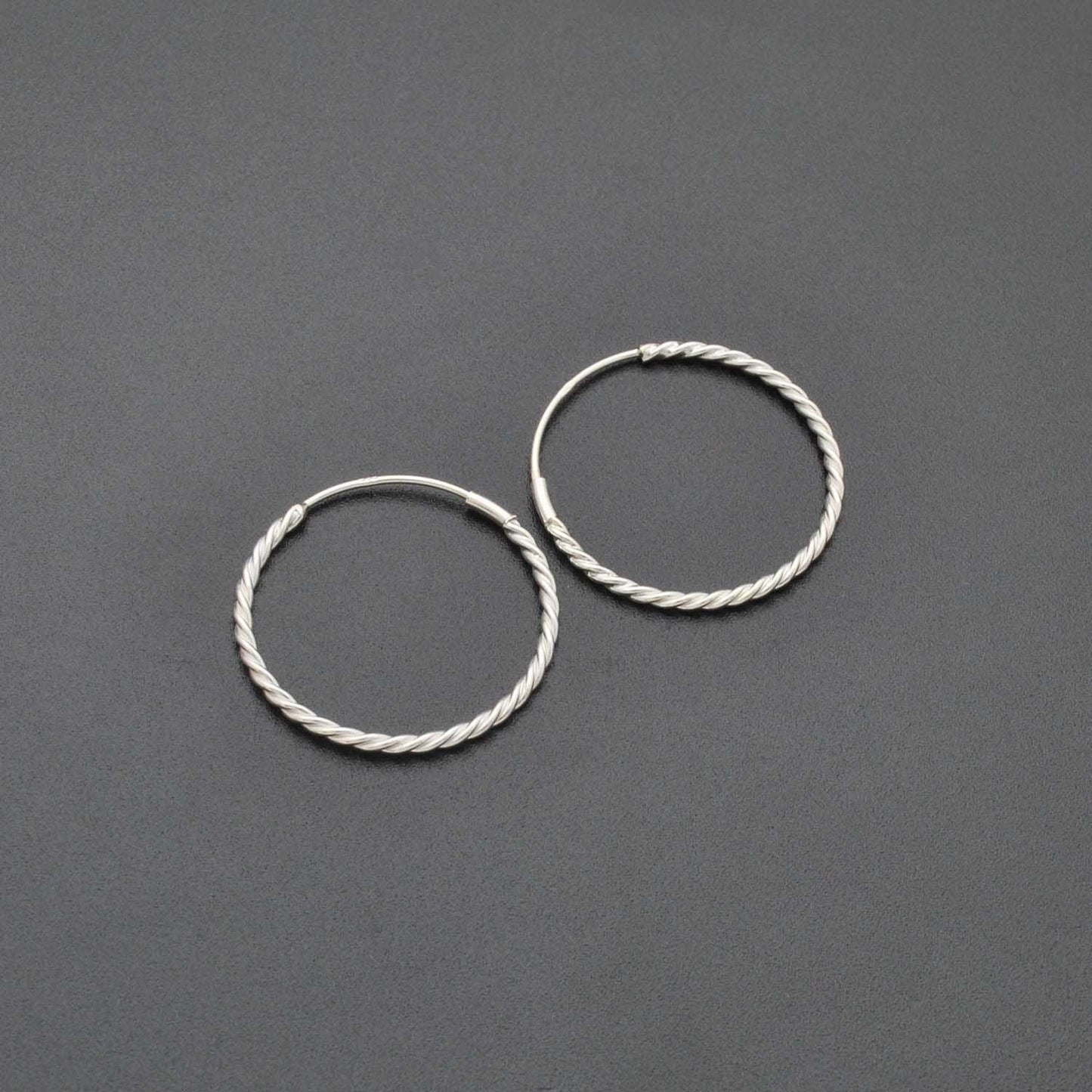 Sterling Silver Twisted Hoop Earrings - Kanika Creations