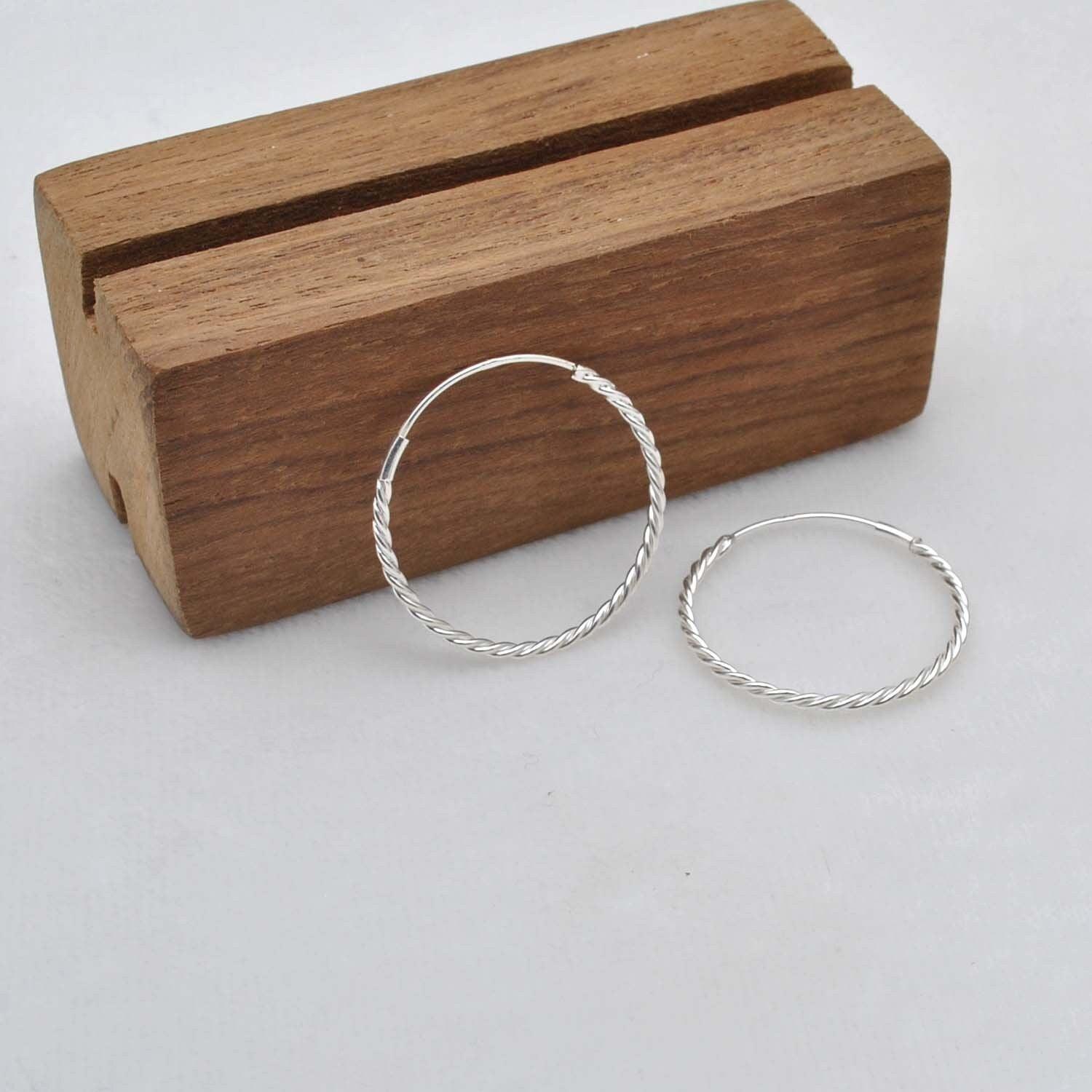 Sterling Silver Twisted Hoop Earrings - Kanika Creations