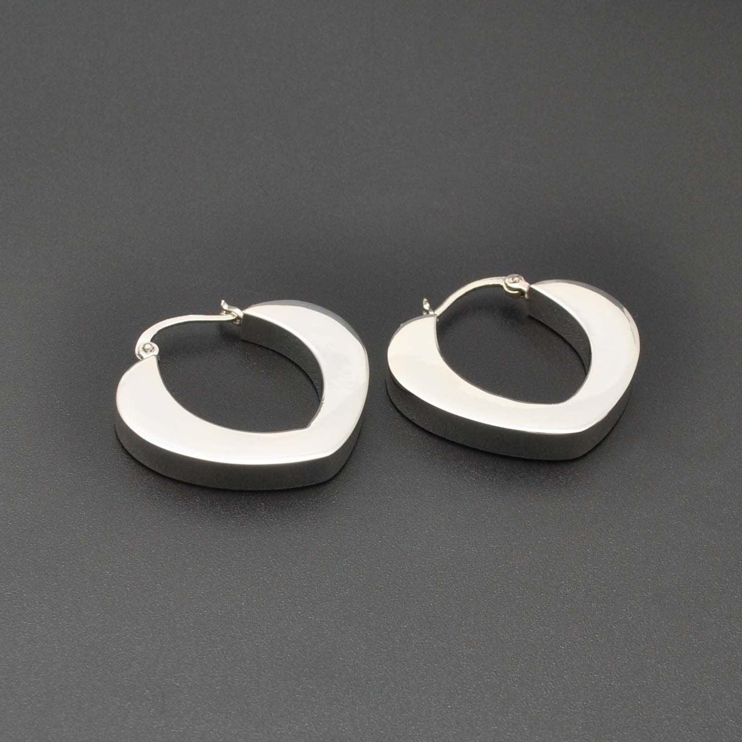Love Heart Huggie Hoop Silver Earring - Kanika Creations