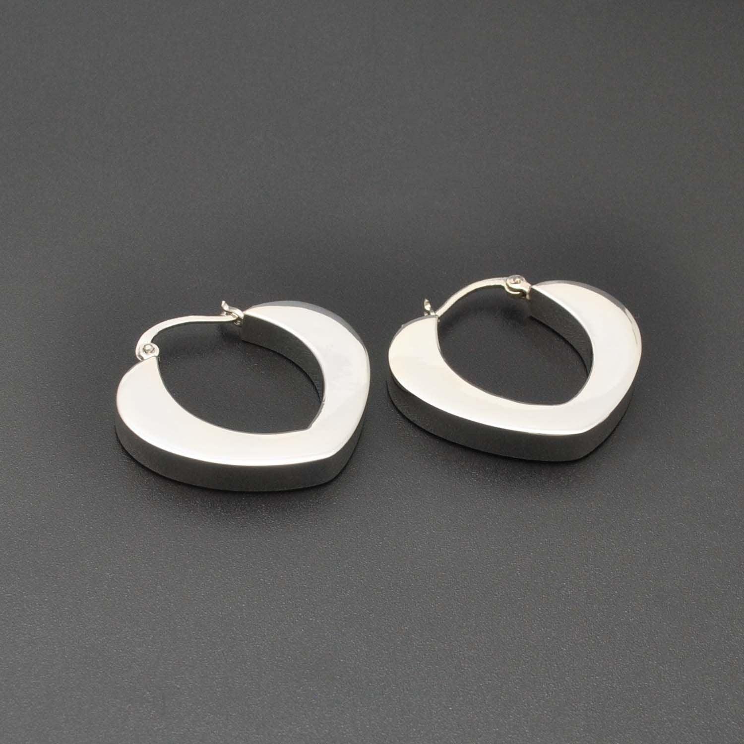 Love Heart Huggie Hoop Silver Earring - Kanika Creations