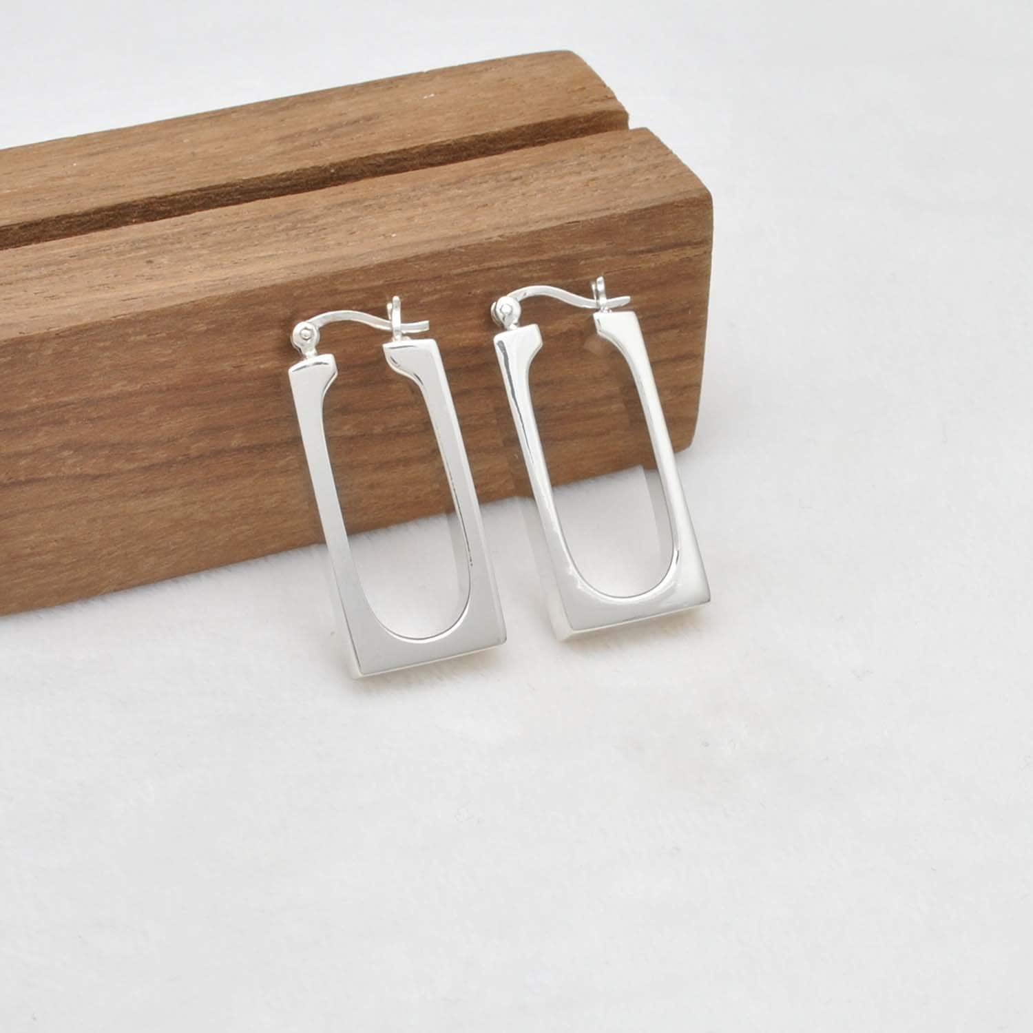 Chunky Silver Huggie Hoop Earring - Kanika Creations