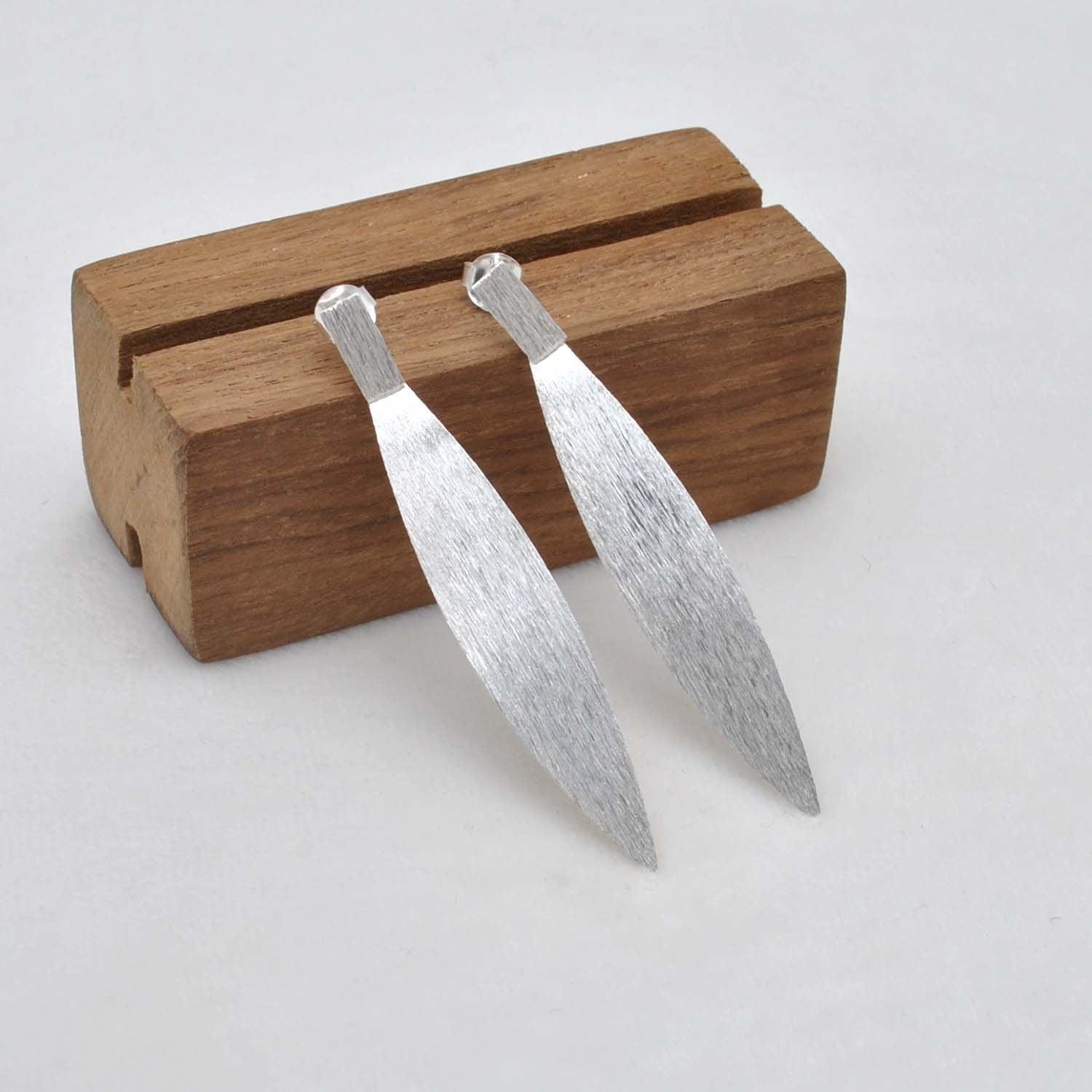 Silver Long Stud Earring Women Jewelry - Kanika Creations