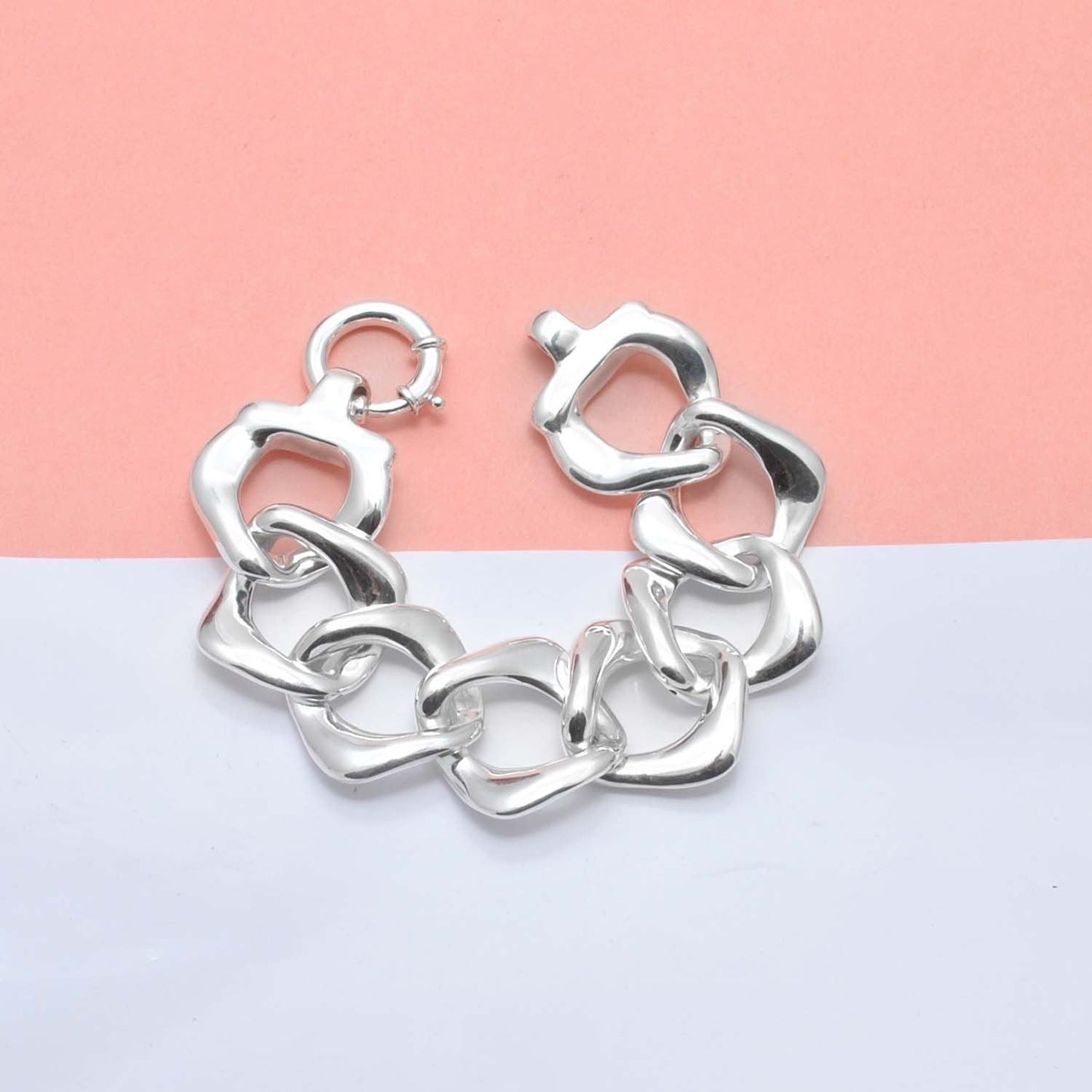 Sterling Silver Heavy chunky bold bracelet 8" - Kanika Creations