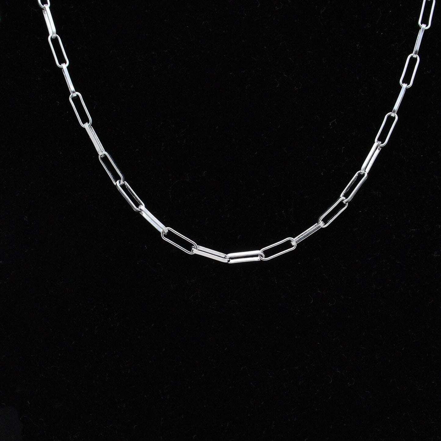 925 Silver Paperclip Necklace Chain Jewelry - Kanika Creations