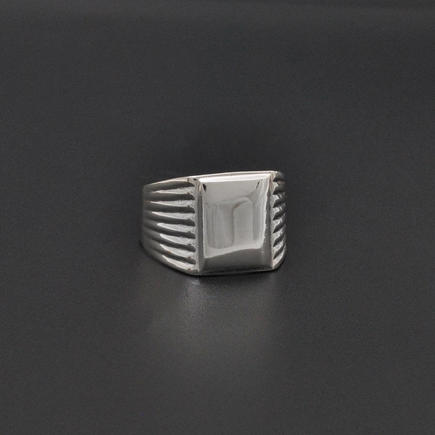 Square Signet Silver Mens Ring Size 11 - Kanika Creations