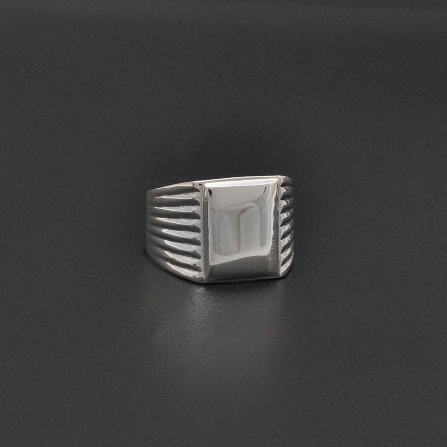 Square Signet Silver Mens Ring Size 11 - Kanika Creations