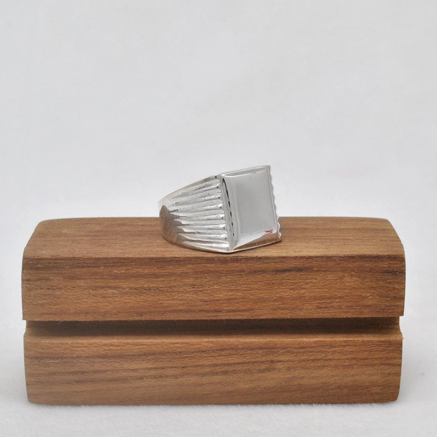 Square Signet Silver Mens Ring Size 11 - Kanika Creations