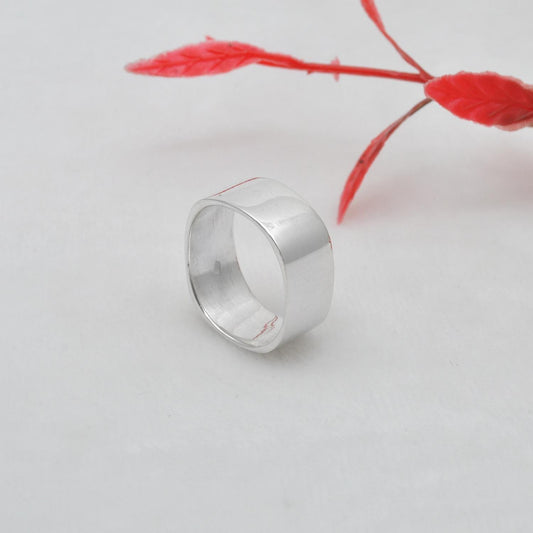 Square Solid Sterling Silver Band Ring Size 7 - Kanika Creations