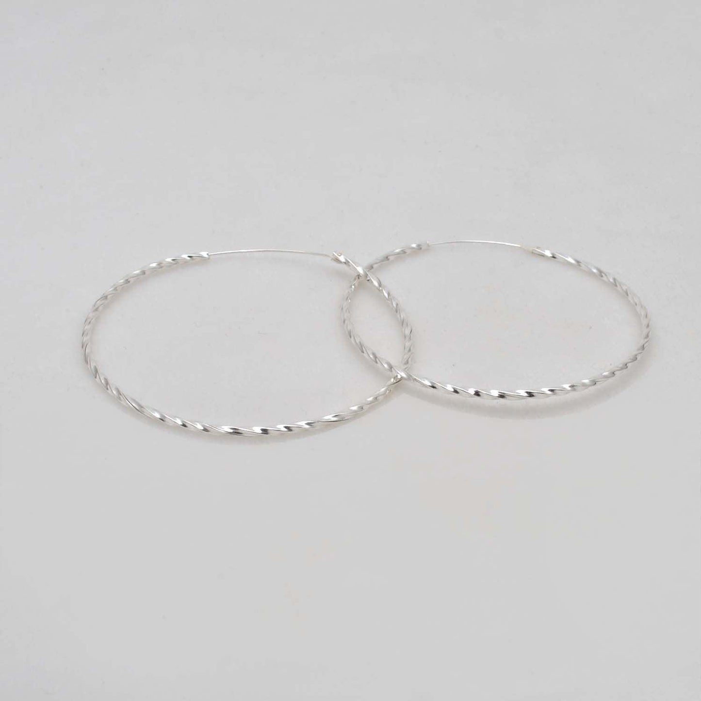 Sterling Silver Twisted Hoop Earrings Size Available - Kanika Creations