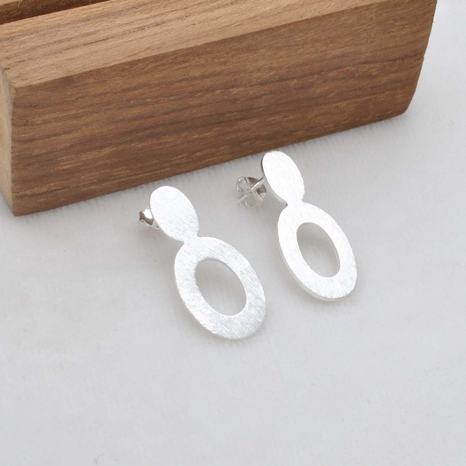 Sterling Silver Stud Earring Matt Finish - Kanika Creations