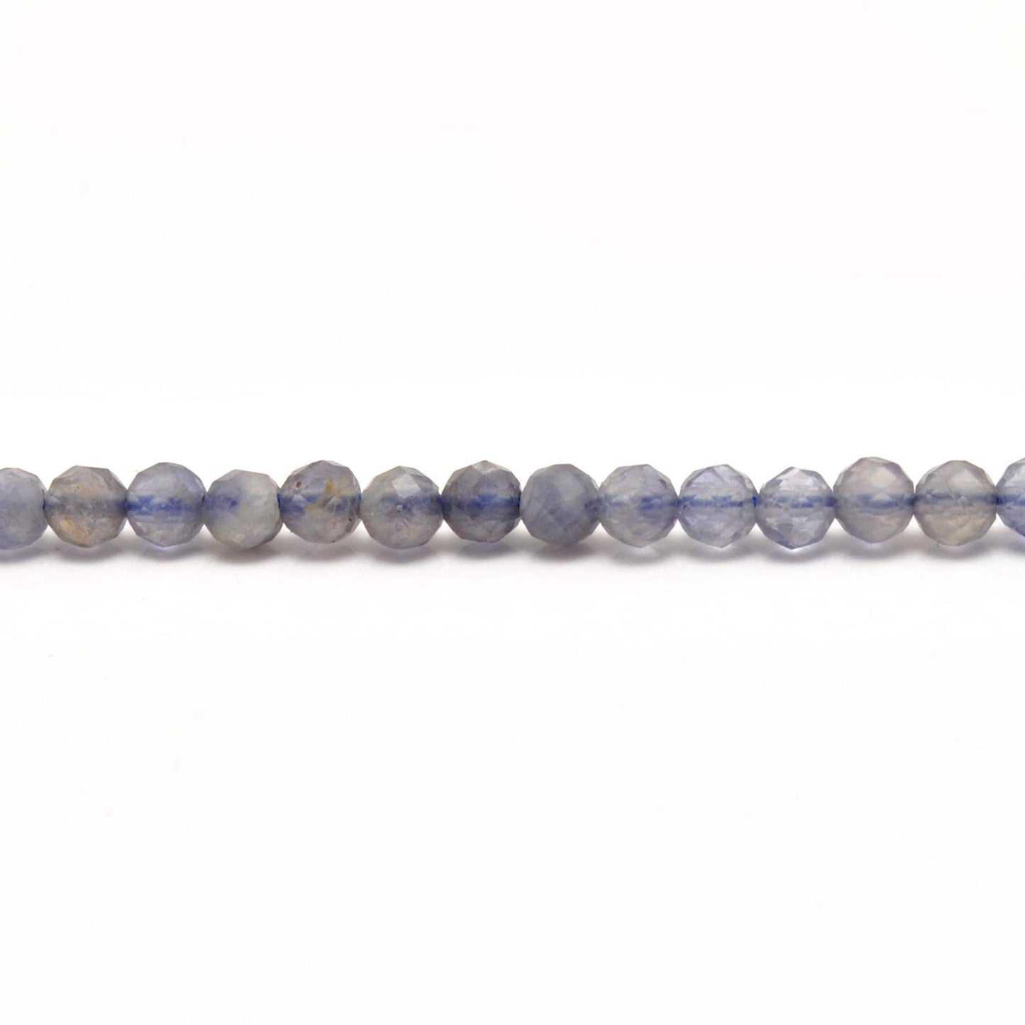 Natural Blue Iolite Faceted Round Gemstone Beads - Kanika Creations