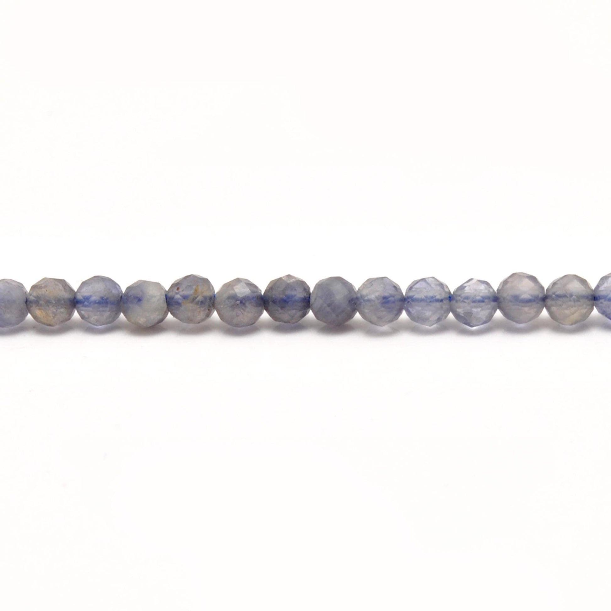 Natural Blue Iolite Faceted Round Gemstone Beads - Kanika Creations
