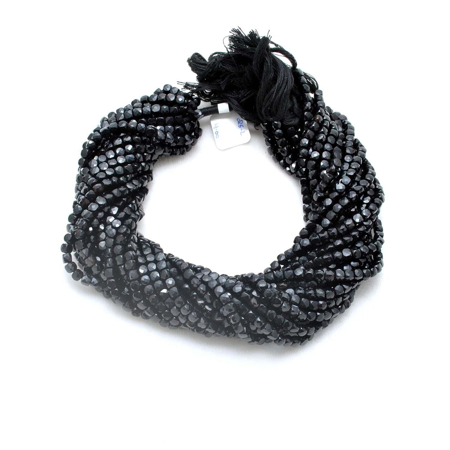 Natural Black Onyx Faceted Cube Gemstone Beads 4mm 12.5" - Kanika Creations