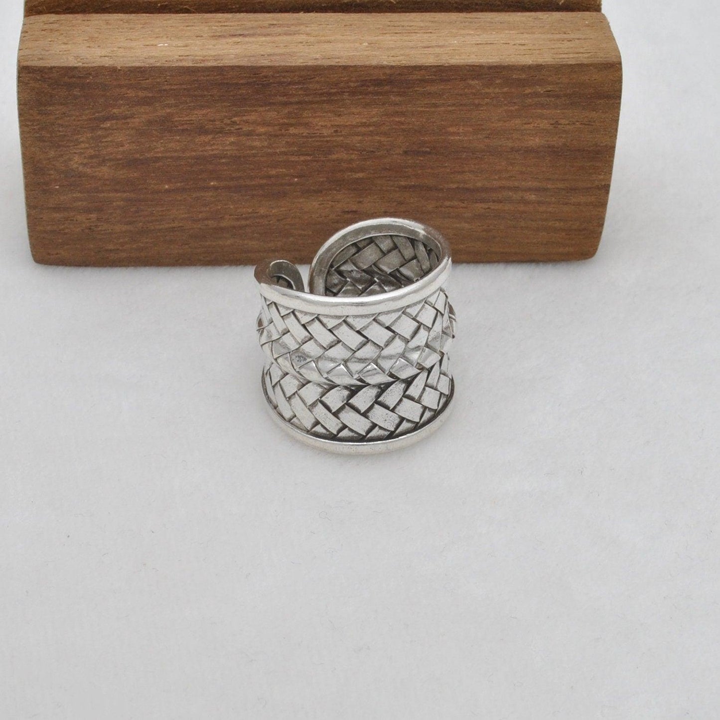 Sterling Silver Braided Ring Size 10 Weave Jewelry - Kanika Creations