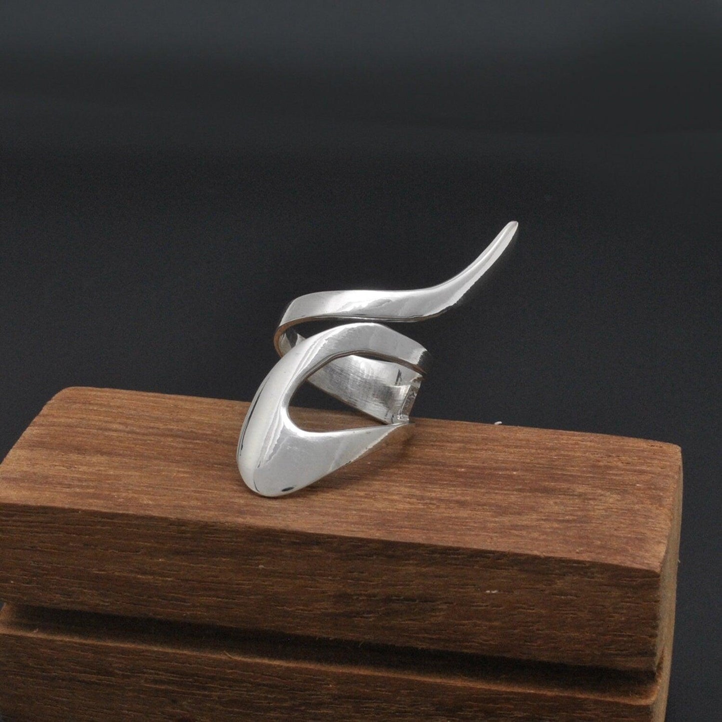 Sterling Silver Chunky Wrap Women Ring Size 7 - Kanika Creations