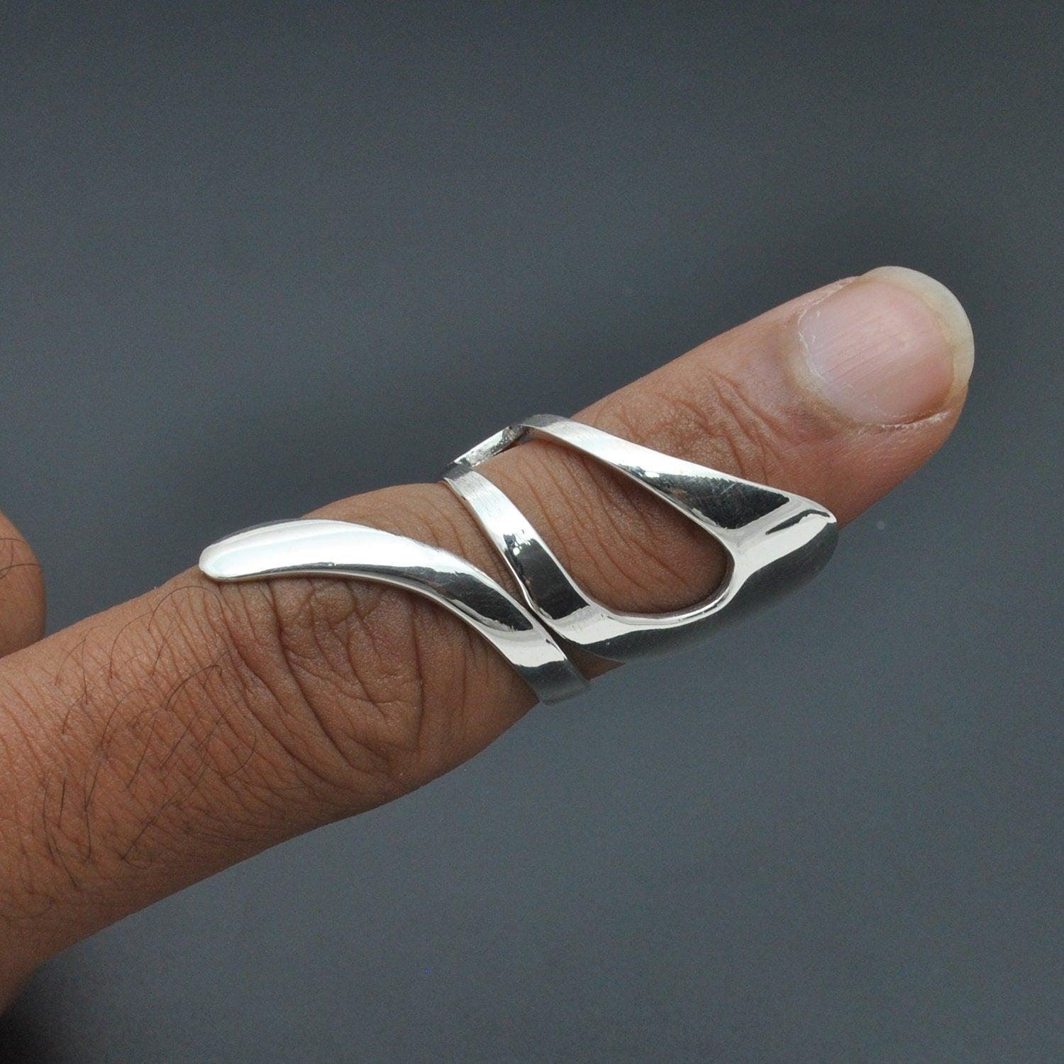Sterling Silver Chunky Wrap Women Ring Size 7 - Kanika Creations