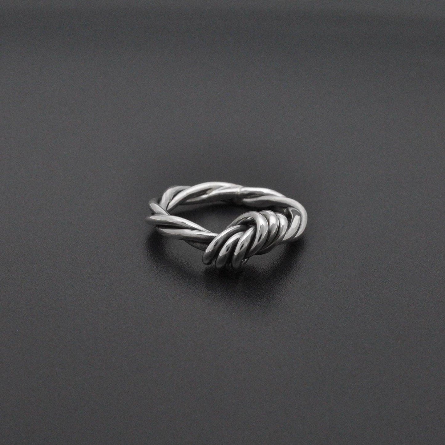 Sterling Silver Knot Ring Size 6.5 Twisted Rope Band - Kanika Creations