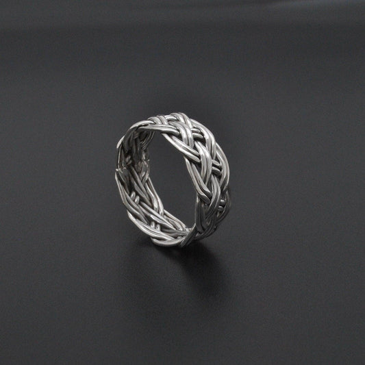 925 Sterling Silver Braided Knot Eternity Band Ring 10 US - Kanika Creations