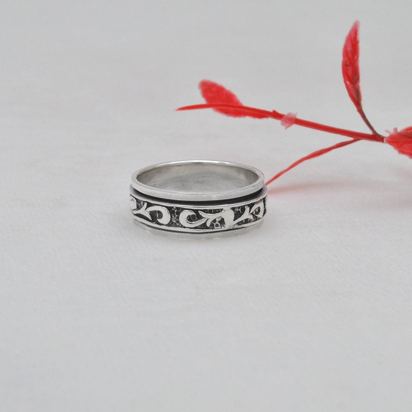 Solid Silver Band Celtic Thumb Ring Size 12 - Kanika Creations