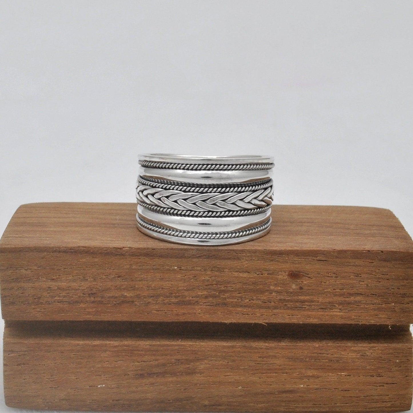 Wide Band Sterling Silver Thumb Ring Size 13 - Kanika Creations