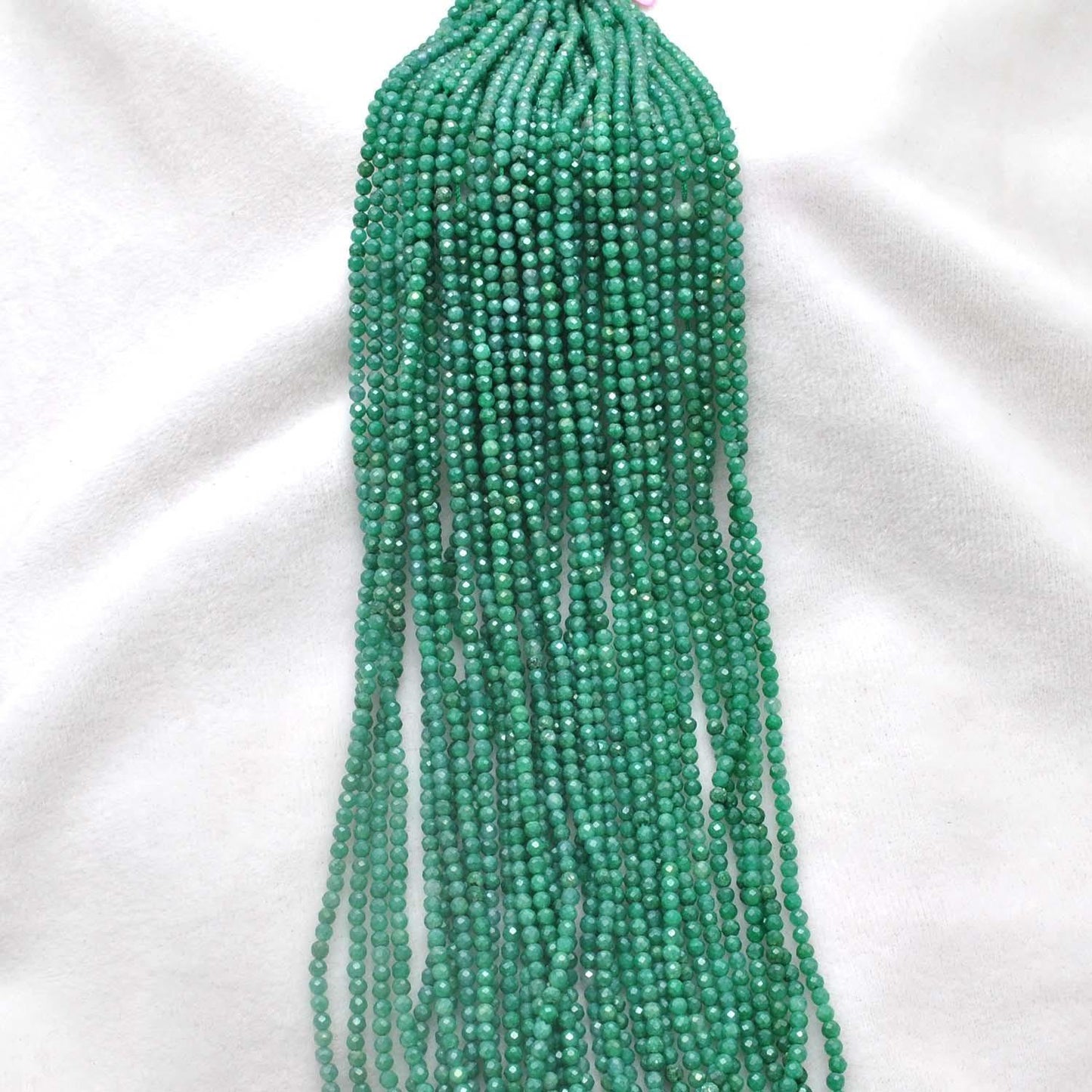 Green Moonstone Faceted Round Gemstone Beads 12.5" - Kanika Creations