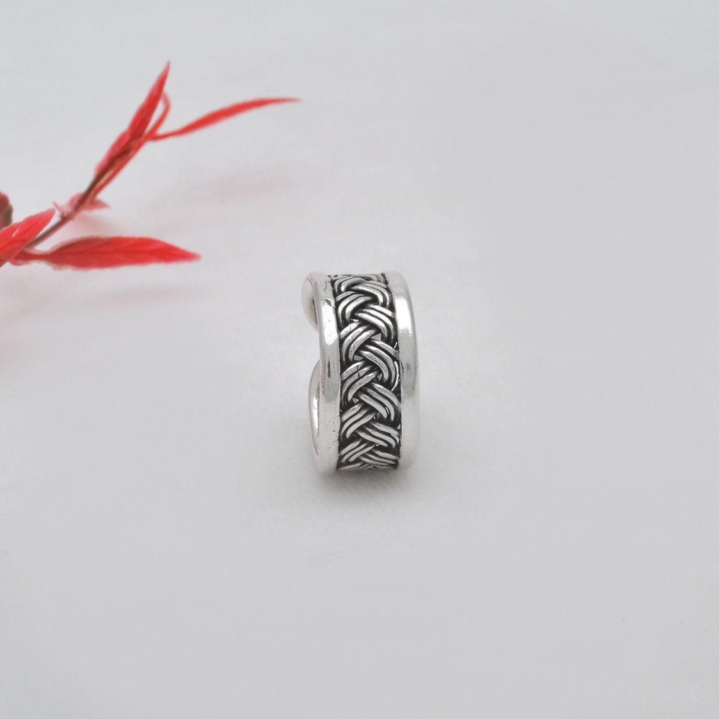 Oxidized Woven Men Women Size Ring 10 - Kanika Creations
