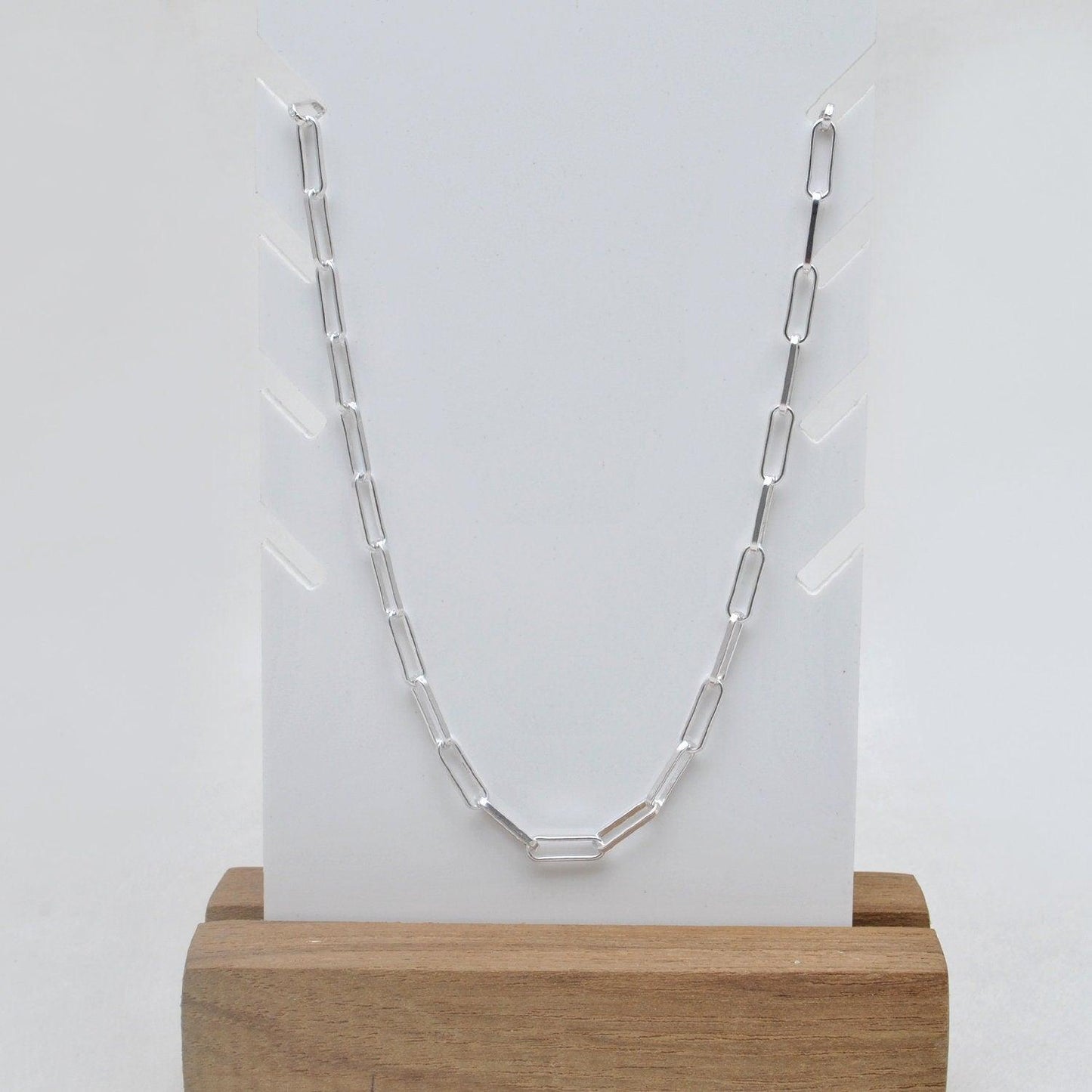 925 Silver Paperclip Necklace Chain Jewelry - Kanika Creations