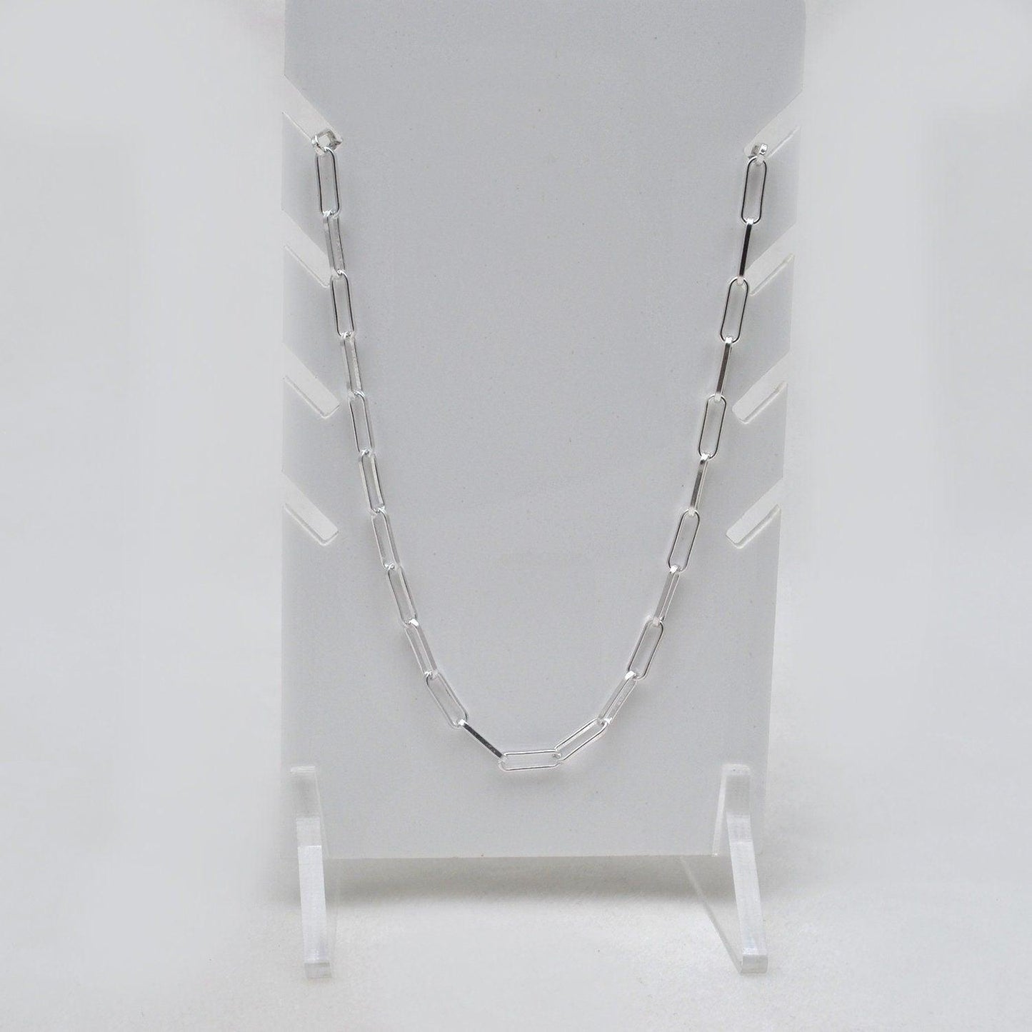 925 Silver Paperclip Necklace Chain Jewelry - Kanika Creations