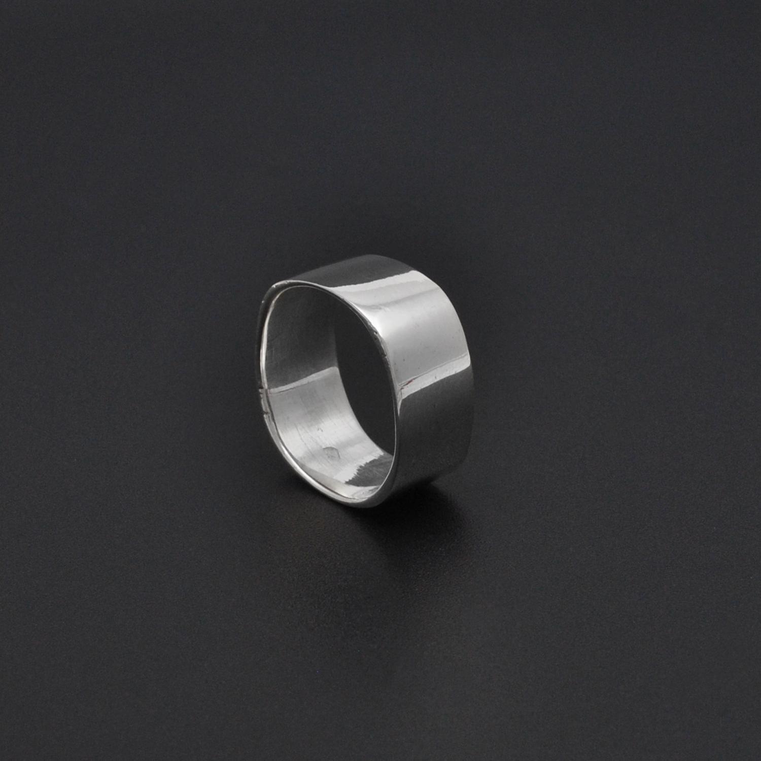 Square Solid Sterling Silver Band Ring Size 7 - Kanika Creations