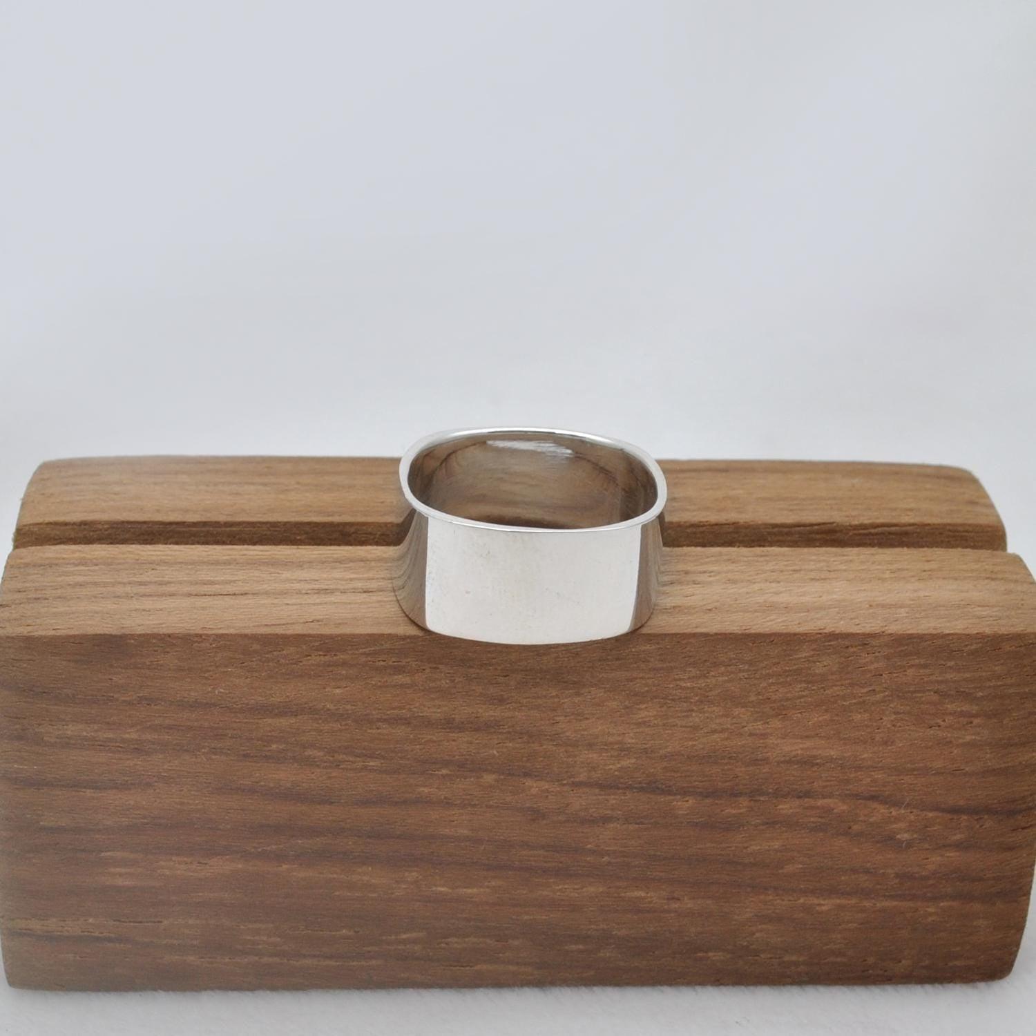 Square Solid Sterling Silver Band Ring Size 7 - Kanika Creations
